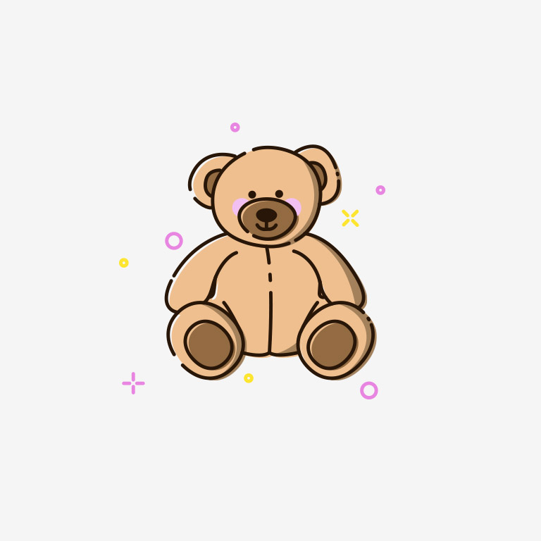 Yellow and pink bear