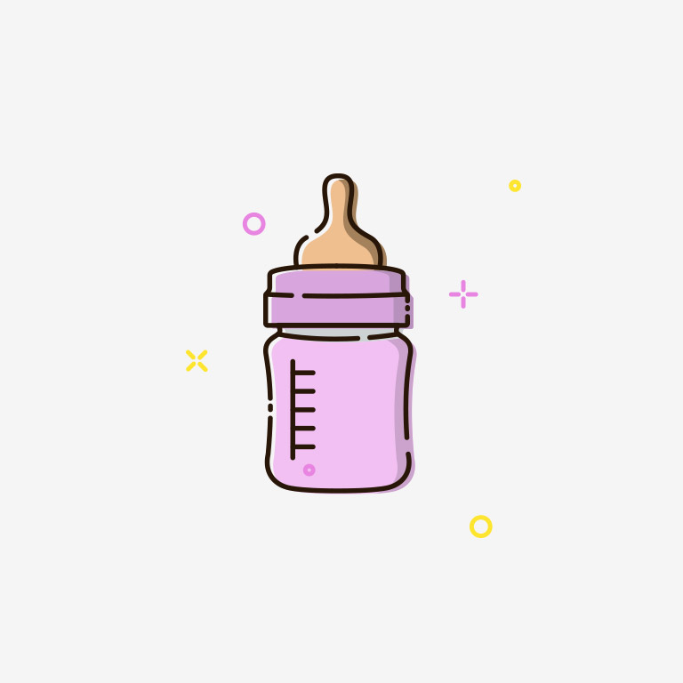 Pink baby bottle