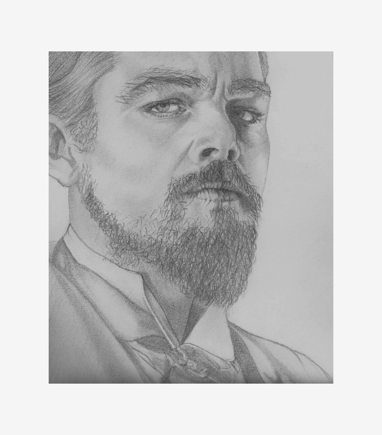 Dicaprio in Django Unchained with pencils