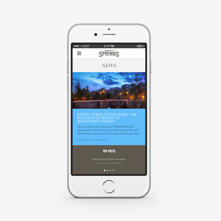 Disney mobile page news