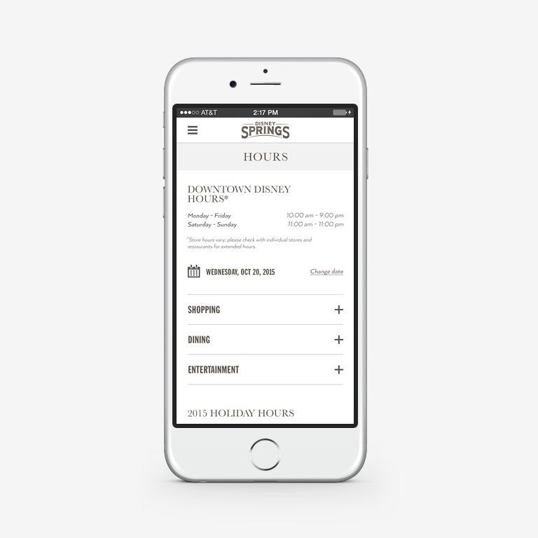Disney mobile page hours