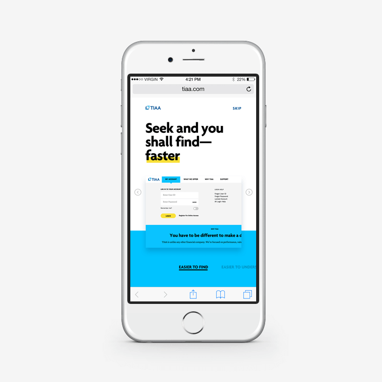 Mobile version of TIAA